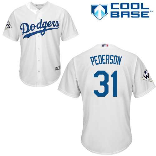 Youth Los Angeles Dodgers #31 Joc Pederson White Cool Base 2017 World Series Bound Stitched Youth MLB Jersey