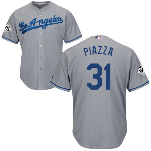Youth Los Angeles Dodgers #31 Mike Piazza Grey Cool Base 2017 World Series Bound Stitched Youth MLB Jersey