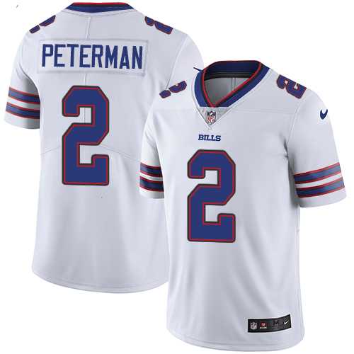 Youth Nike Buffalo Bills #2 Nathan Peterman White Stitched NFL Vapor Untouchable Limited Jersey