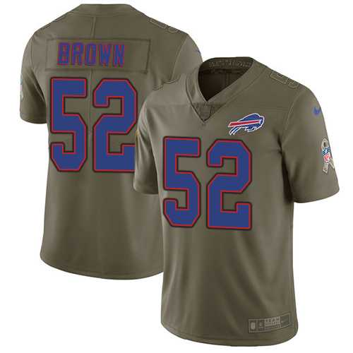 Youth Nike Buffalo Bills #52 Preston Brown Olive Stitched NFL Limited 2017 Salute to Service Jersey
