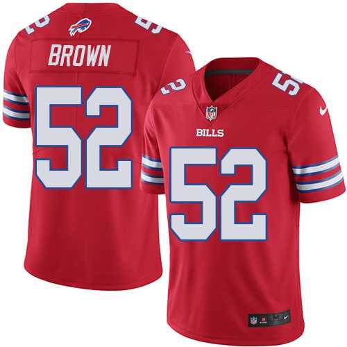 Youth Nike Buffalo Bills #52 Preston Brown Red Stitched NFL Limited Rush Jersey