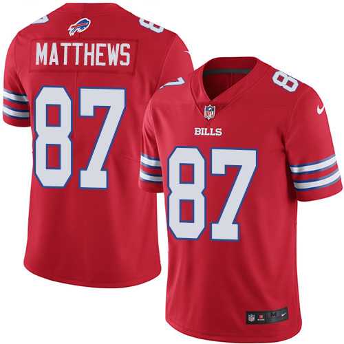 Youth Nike Buffalo Bills #87 Jordan Matthews Red Stitched NFL Limited Rush Jersey