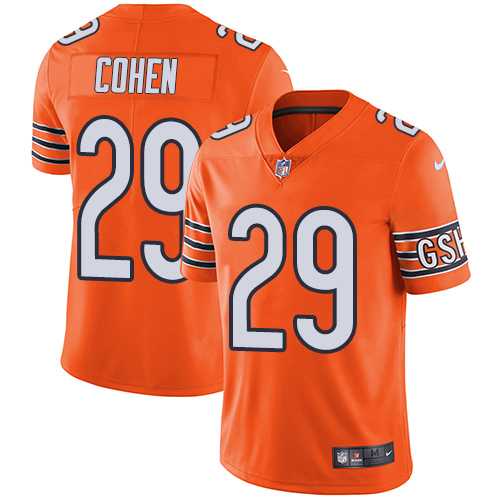 Youth Nike Chicago Bears #29 Tarik Cohen Orange Stitched NFL Limited Rush Jersey