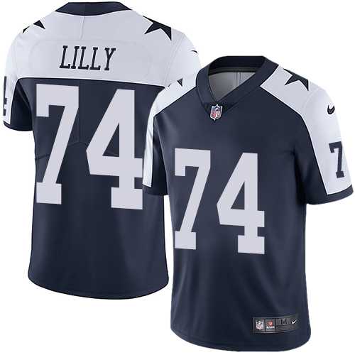 Youth Nike Dallas Cowboys #74 Bob Lilly Elite Navy Blue Throwback Alternate NFL
