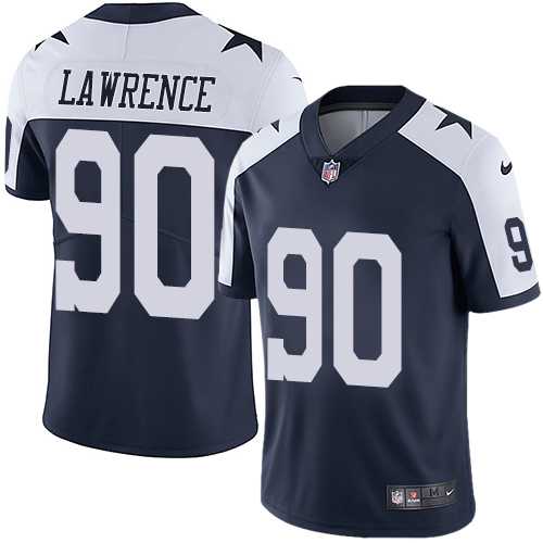 Youth Nike Dallas Cowboys #90 Demarcus Lawrence Navy Blue Thanksgiving Stitched NFL Vapor Untouchable Limited Throwback Jersey