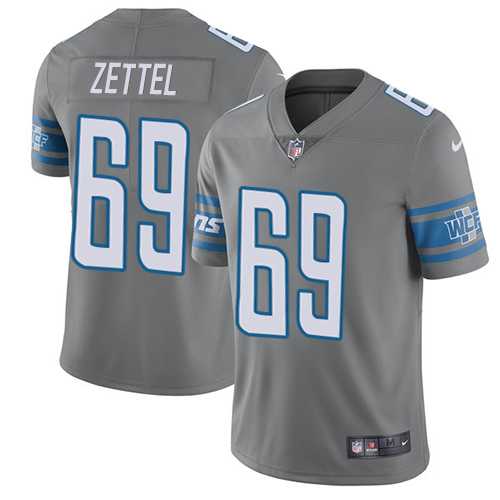 Youth Nike Detroit Lions #69 Anthony Zettel Gray Stitched NFL Limited Rush Jersey