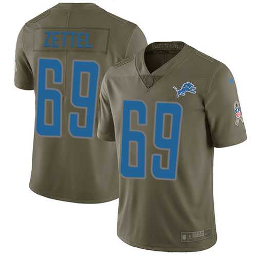 Youth Nike Detroit Lions #69 Anthony Zettel Olive Stitched NFL Limited 2017 Salute to Service Jersey