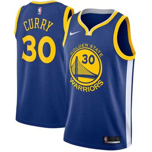 Youth Nike Golden State Warriors #30 Stephen Curry Blue NBA Swingman Jersey