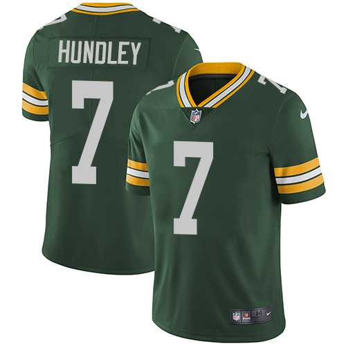 Youth Nike Green Bay Packers #7 Brett Hundley Green Team Color Stitched NFL Vapor Untouchable Limited Jersey