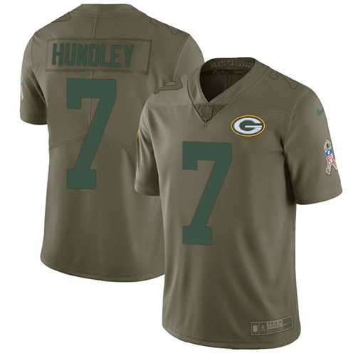 Youth Nike Green Bay Packers #7 Brett Hundley Olive Stitched NFL Limited 2017 Salute to Service Jersey