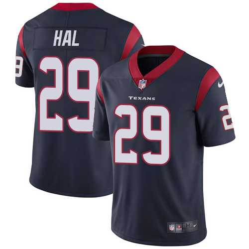 Youth Nike Houston Texans #29 Andre Hal Navy Blue Team Color Stitched NFL Vapor Untouchable Limited Jersey