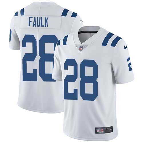 Youth Nike Indianapolis Colts #28 Marshall Faulk White Stitched NFL Vapor Untouchable Limited Jersey