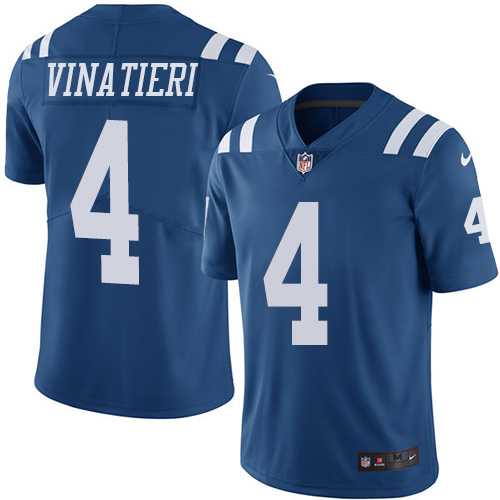 Youth Nike Indianapolis Colts #4 Adam Vinatieri Royal Blue Stitched NFL Limited Rush Jersey