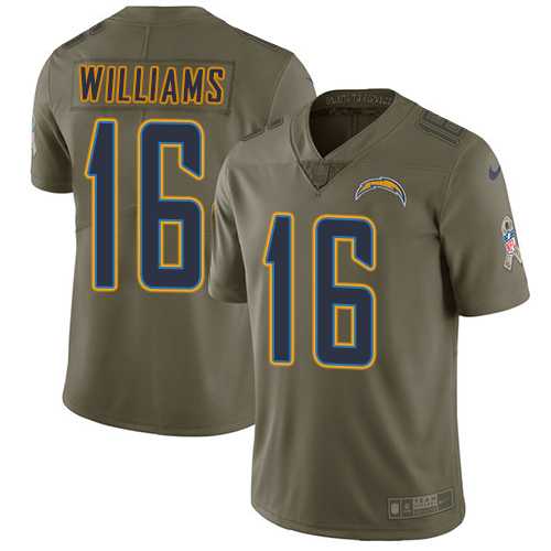 Youth Nike Los Angeles Chargers #16 Tyrell Williams Olive Stitched NFL Limited 2017 Salute to Service Jersey