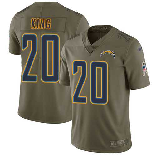 Youth Nike Los Angeles Chargers #20 Desmond King Olive Stitched NFL Limited 2017 Salute to Service Jersey Youth Nike Los Angeles Chargers #20 Desmond King Olive Stitched NFL Limited 2017 Salute to Service Jersey