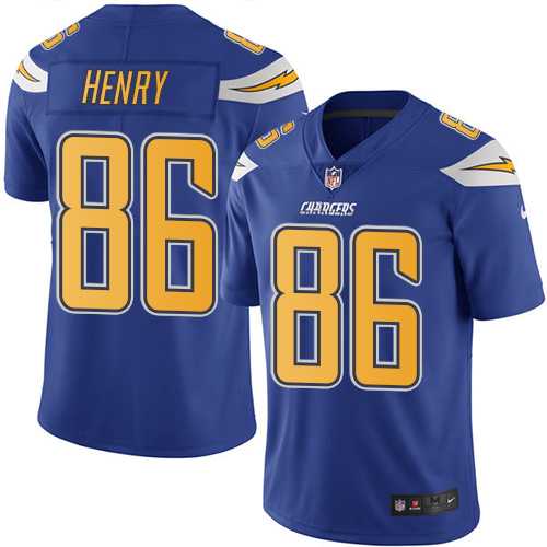 Youth Nike Los Angeles Chargers #86 Hunter Henry Electric Blue Stitched NFL Limited Rush Jersey