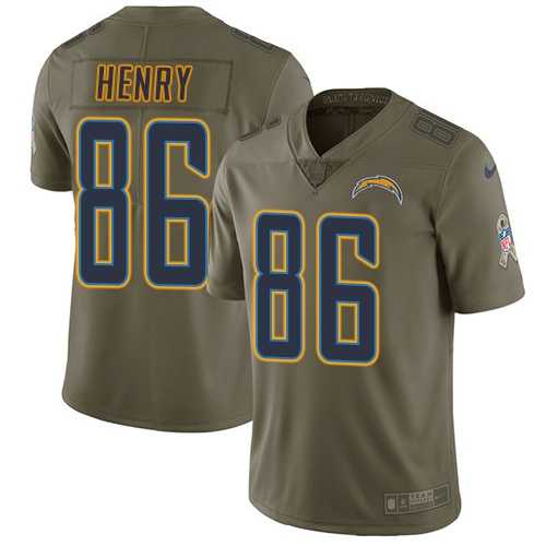 Youth Nike Los Angeles Chargers #86 Hunter Henry Olive Stitched NFL Limited 2017 Salute to Service Jersey