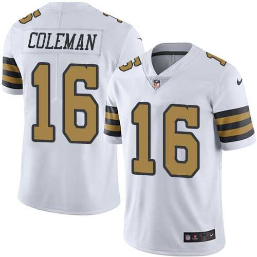 Youth Nike New Orleans Saints #16 Brandon Coleman White Stitched NFL Limited Rush Jersey