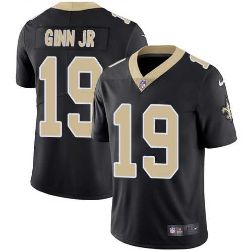 Youth Nike New Orleans Saints #19 Ted Ginn Jr Black Team Color Stitched NFL Vapor Untouchable Limited Jersey