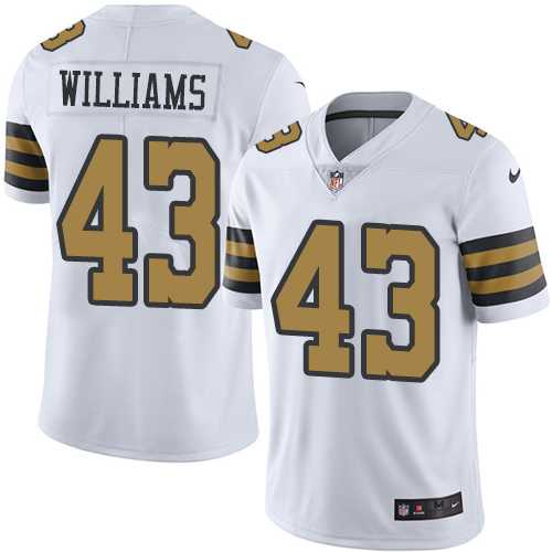 Youth Nike New Orleans Saints #43 Marcus Williams White Stitched NFL Limited Rush Jersey