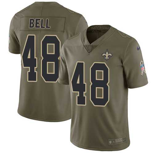 Youth Nike New Orleans Saints #48 Vonn Bell Olive Stitched NFL Limited 2017 Salute to Service Jersey