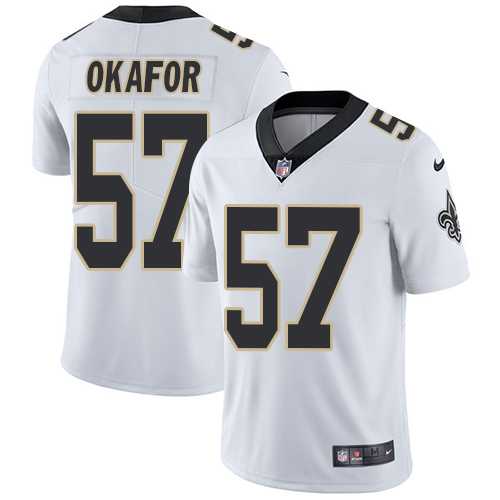 Youth Nike New Orleans Saints #57 Alex Okafor White Stitched NFL Vapor Untouchable Limited Jersey