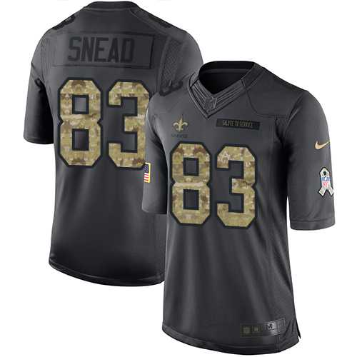 Youth Nike New Orleans Saints #83 Willie Snead Limited Black 2016 Salute to Service Nike NFL