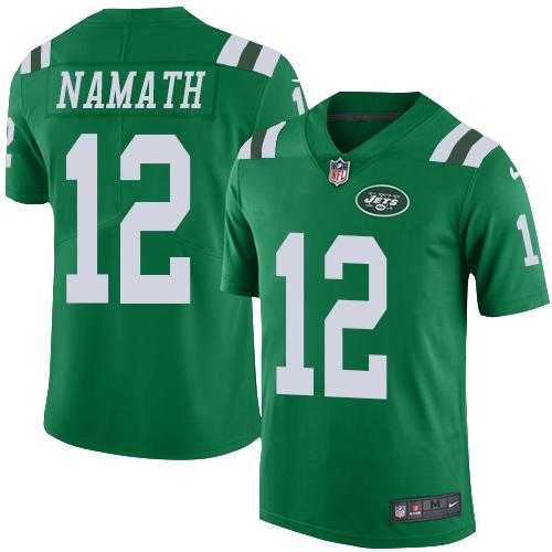 Youth Nike New York Jets #12 Joe Namath Green Stitched NFL Limited Rush Jersey