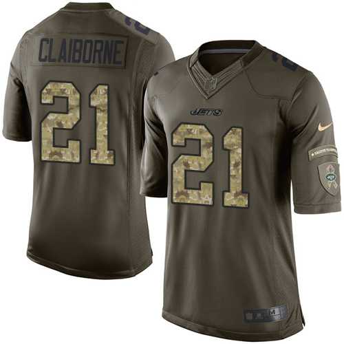 Youth Nike New York Jets #21 Morris Claiborne Limited Green Salute to Service Nike NFL