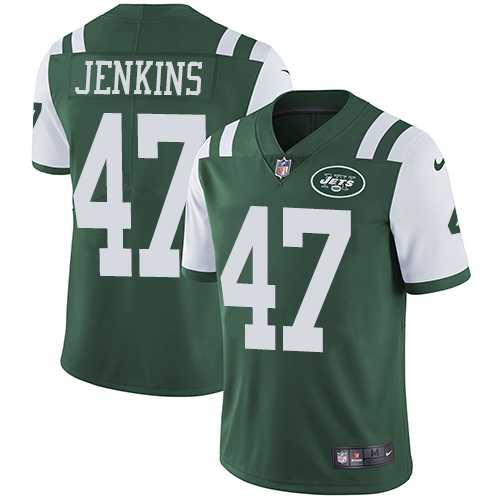 Youth Nike New York Jets #47 Jordan Jenkins Green Team Color Stitched NFL Vapor Untouchable Limited Jersey