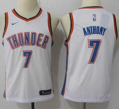 Youth Nike Oklahoma City Thunder #7 Carmelo Anthony White NBA Swingman Jersey