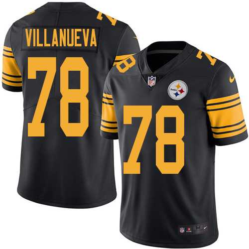 Youth Nike Pittsburgh Steelers #78 Alejandro Villanueva Black Stitched NFL Limited Rush Jersey