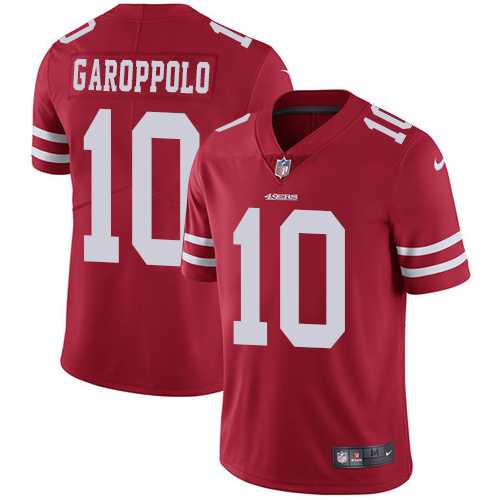 Youth Nike San Francisco 49ers #10 Jimmy Garoppolo Red Team Color Stitched NFL Vapor Untouchable Limited Jersey