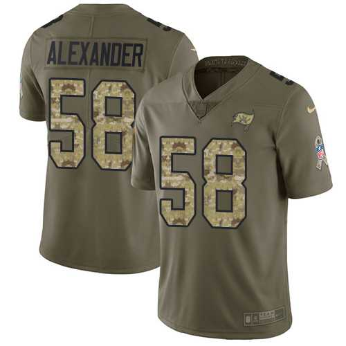 Youth Nike Tampa Bay Buccaneers #58 Kwon Alexander Olive Camo Stitched NFL Limited 2017 Salute to Service Jersey