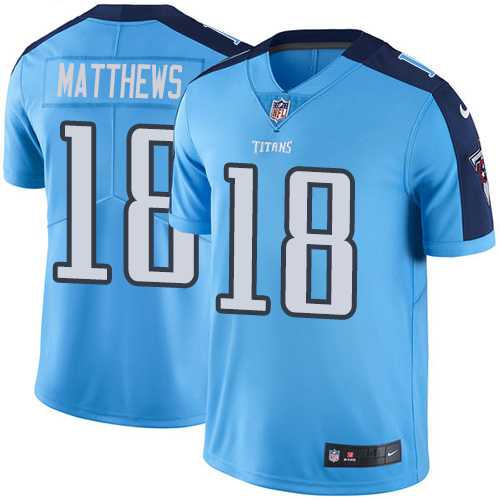 Youth Nike Tennessee Titans #18 Rishard Matthews Light Blue Team Color Stitched NFL Vapor Untouchable Limited Jersey