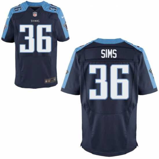 Youth Nike Tennessee Titans #36 Leshaun Sims Navy Blue Stitched NFL Elite Jersey