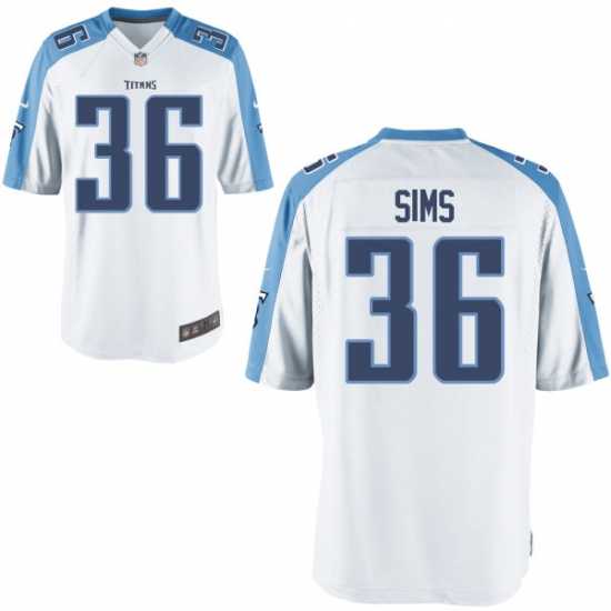 Youth Nike Tennessee Titans #36 Leshaun Sims White Stitched NFL Game Jersey