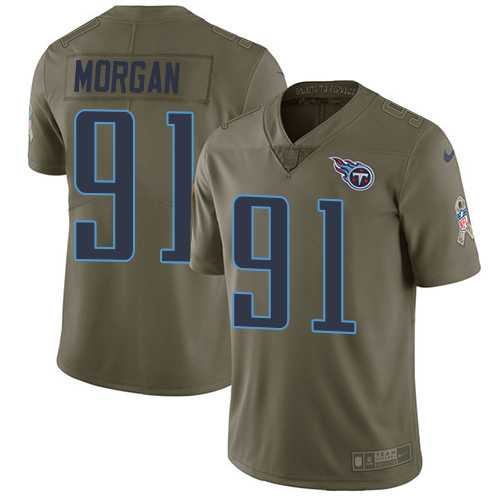 Youth Nike Tennessee Titans #91 Derrick Morgan Olive Stitched NFL Limited 2017 Salute to Service Jersey
