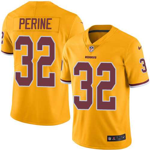Youth Nike Washington Redskins #32 Samaje Perine Gold Stitched NFL Limited Rush Jersey