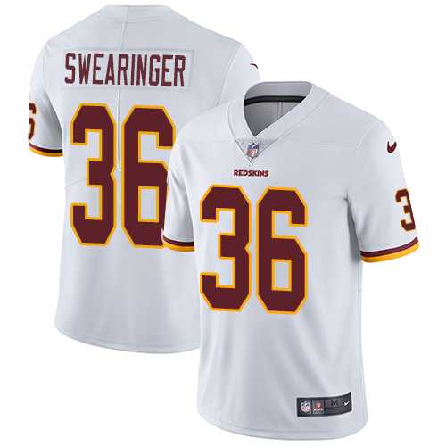 Youth Nike Washington Redskins #36 D.J. Swearinger Elite White Road NFL Jersey
