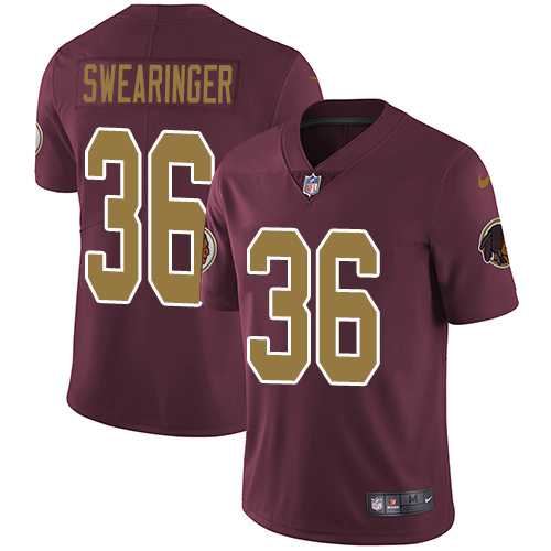 Youth Nike Washington Redskins #36 D.J. Swearinger Limited Burgundy Red Alternate Vapor Untouchable 80th Anniversary NFL Jersey