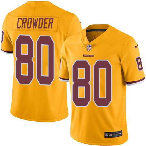 Youth Nike Washington Redskins #80 Jamison Crowder Gold Stitched NFL Limited Rush Jersey