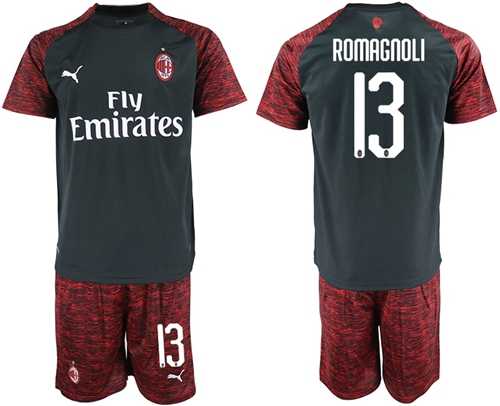 AC Milan #13 Romagnoli Third Soccer Club Jersey