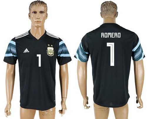 Argentina #1 Romero Away Soccer Country Jersey
