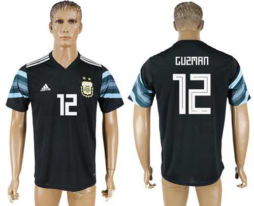 Argentina #12 Guzman Away Soccer Country Jersey