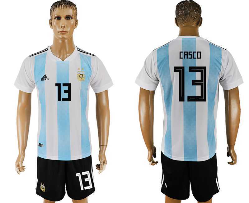 Argentina #13 CASCO Home 2018 FIFA World Cup Soccer Jersey