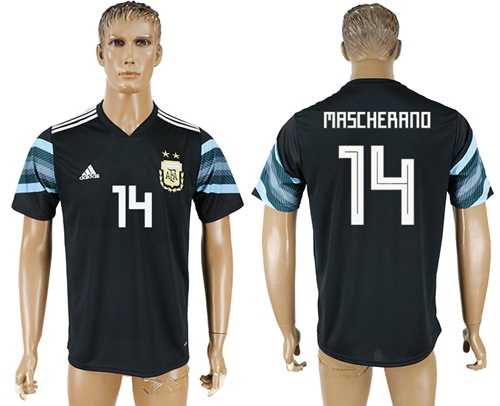 Argentina #14 Mascherano Away Soccer Country Jersey