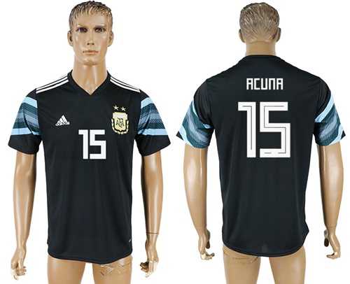 Argentina #15 Acuna Away Soccer Country Jersey