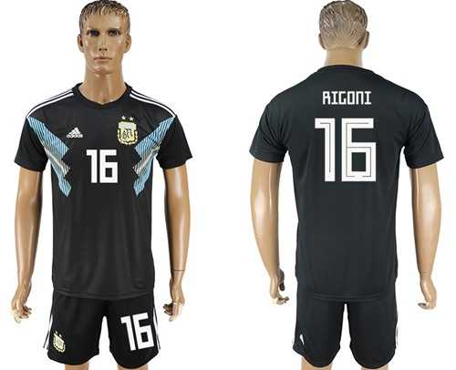 Argentina #16 Rigoni Away Soccer Country Jersey