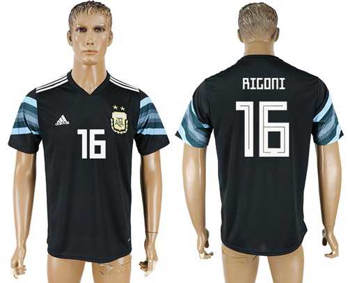 Argentina #16 Rigoni Away Soccer Country Jersey
